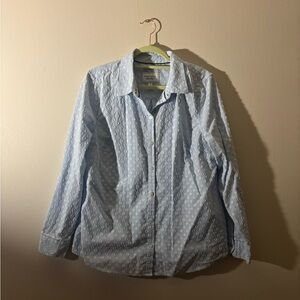 Charter Club Light Blue Textured Button Down Shirt